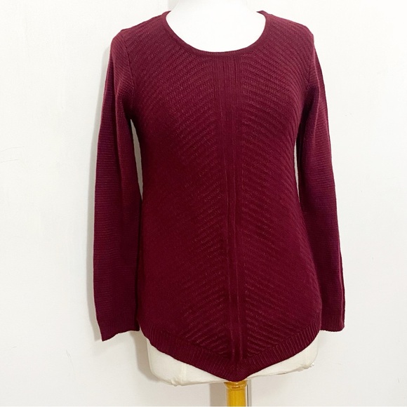 APT. 9 mitred rib front plain sleeve point bottom lightweight acrylic sweater M - Picture 1 of 9